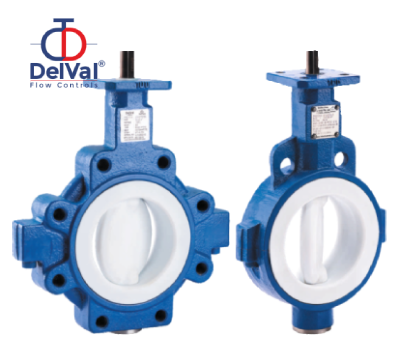 DelVal PTFE / PFA Lined Butterfly Valves
